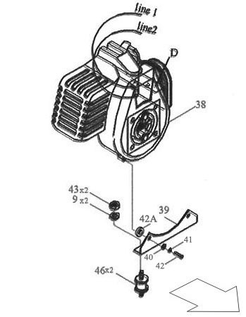 4 - CONJUNTO MOTOR PULVERIZADOR COSTAL ITEM CÓDIGO DESCRIÇÃO QTDE 9 SW6Z ARRUELA PRESSAO M6 2 38 GSH260A.20200 MOTOR 1 39 GSH260A.51510 SUPORTE MOTOR 1 40 GSH260A.