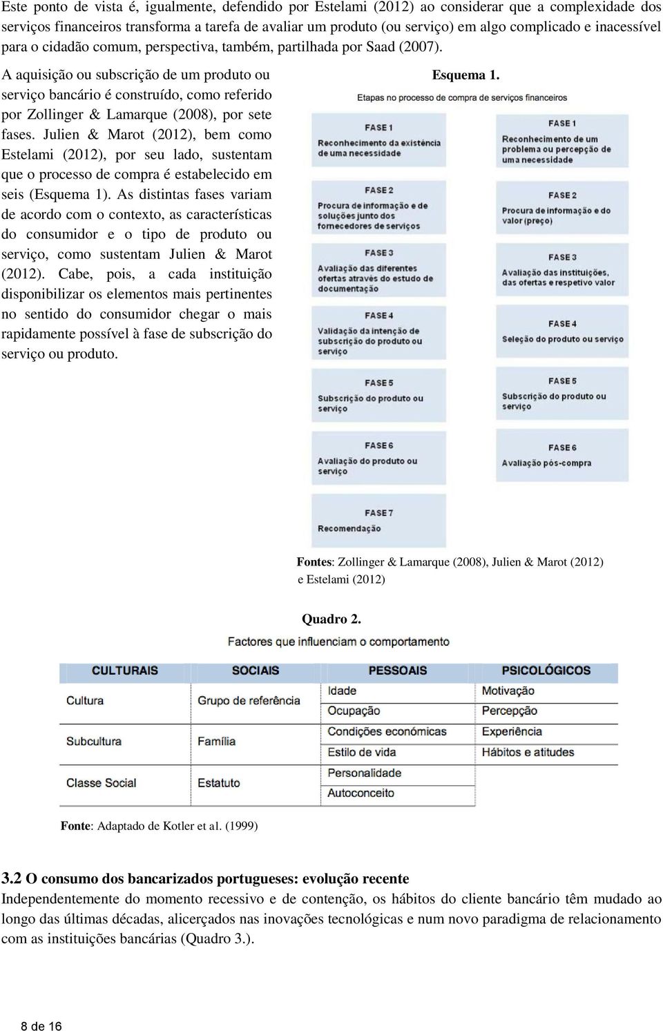 serviço bancário é construído, como referido por Zollinger & Lamarque (2008), por sete fases.