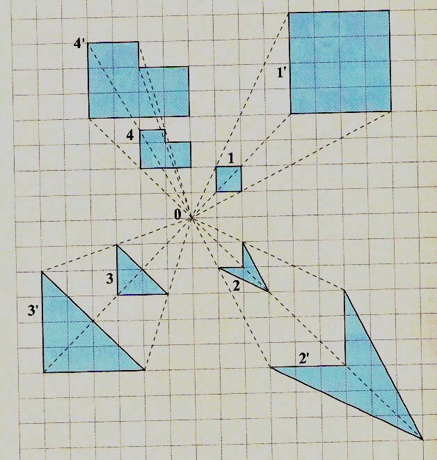 4 As figuras 1; 2; 3 e 4 foram ampliadas Qual a escala de ampliação de cada uma das figuras?