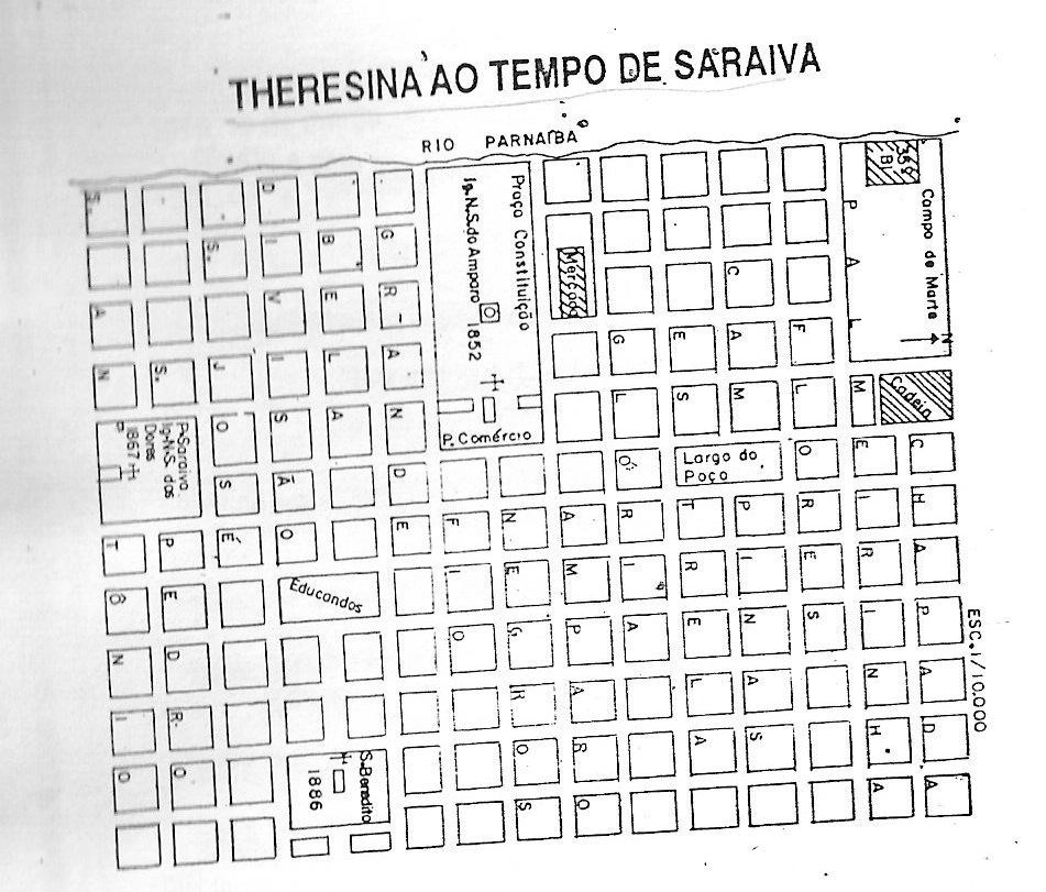 Figura 2 Fonte: Fundação Monsenhor Chaves, 1992, p.10 O mapa realizado em 1997 retrata a evolução do sitio urbano de Teresina nos anos de 1800-1940.