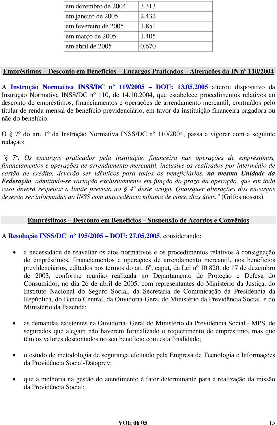 empréstimos, financiamentos e operações de arrendamento mercantil, contraídos pelo titular de renda mensal de benefício previdenciário, em favor da instituição financeira pagadora ou não do benefício.