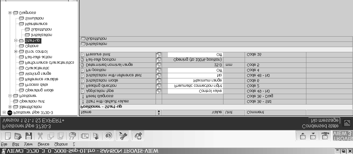 Definições no software TROVIS-VIEW 13.