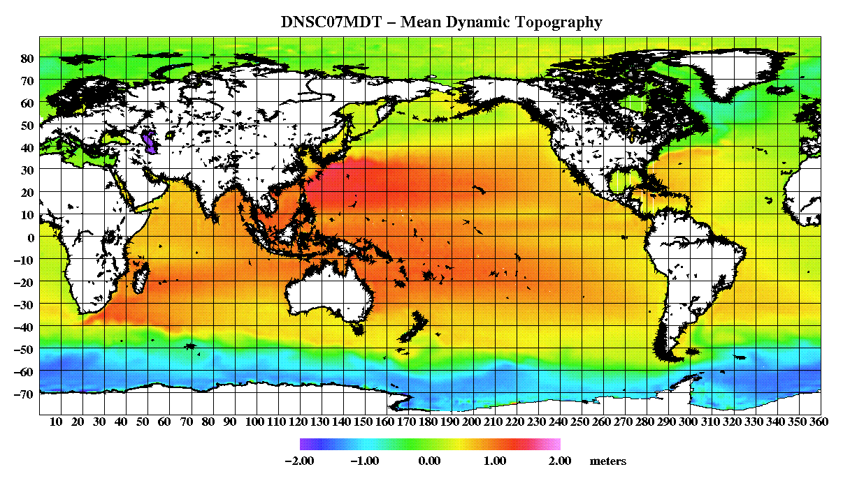 Topografia Dinâmica SSH (Sea Surface Height) compreende dois efeitos principais: -