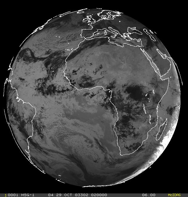 Ch1-0,6 μm VIS brilhante em nuvens Canais MSG no espectro solar resolução 3 km no nadir Ch2-0,8 μm NIR brilhante em vegetais dia