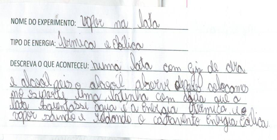 Fig 2. Registro do caderno da aluna Jaqueline 9º ano Ensino Fundamental.