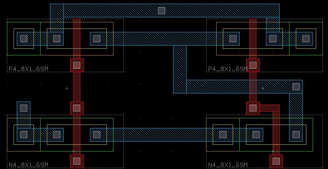 Os esquemáticos desenvolvidos nos estudos de funcionamento, serviram de base para a realização da etapa de design dos layouts dos circuitos integrados.