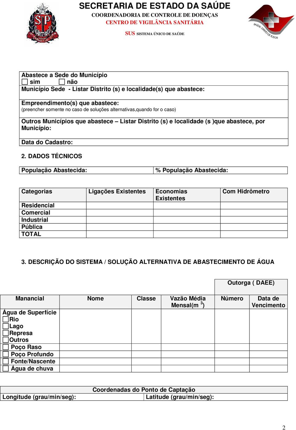 DADOS TÉCNICOS População Abastecida: % População Abastecida: Categorias Ligações Existentes Economias Existentes Residencial Comercial Industrial Pública TOTAL Com Hidrômetro 3.