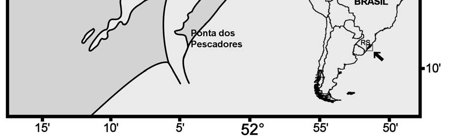 67 1 2 Figura 1: Mapa do estuário da Lagoa dos Patos e região marinha costeira, RS,