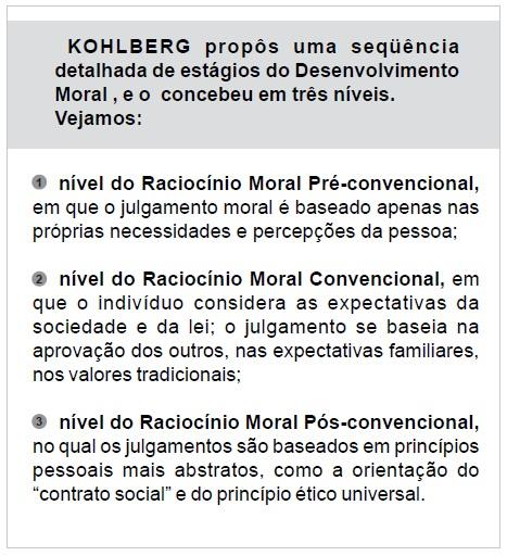 Lawrence Kohlberg, cujo trabalho sobre os Três Estágios do Raciocínio Moral se fundamentou nas idéias de Piaget.