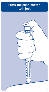 5. Injetar a solução Use a técnica de injeção recomendada por seu médico. Alterne a área de injeção, assim você não irá machucar a sua pele. Insira a agulha na pele.