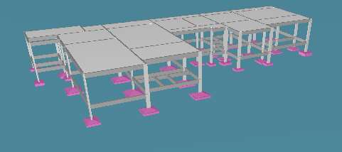 50 Figura 16 - Pórtico da estrutura em 3D Fonte: Elaborado pelo autor (2015) É importante que tais perspectivas sejam analisadas profundamente, pois muitas vezes o software gera situações automáticas