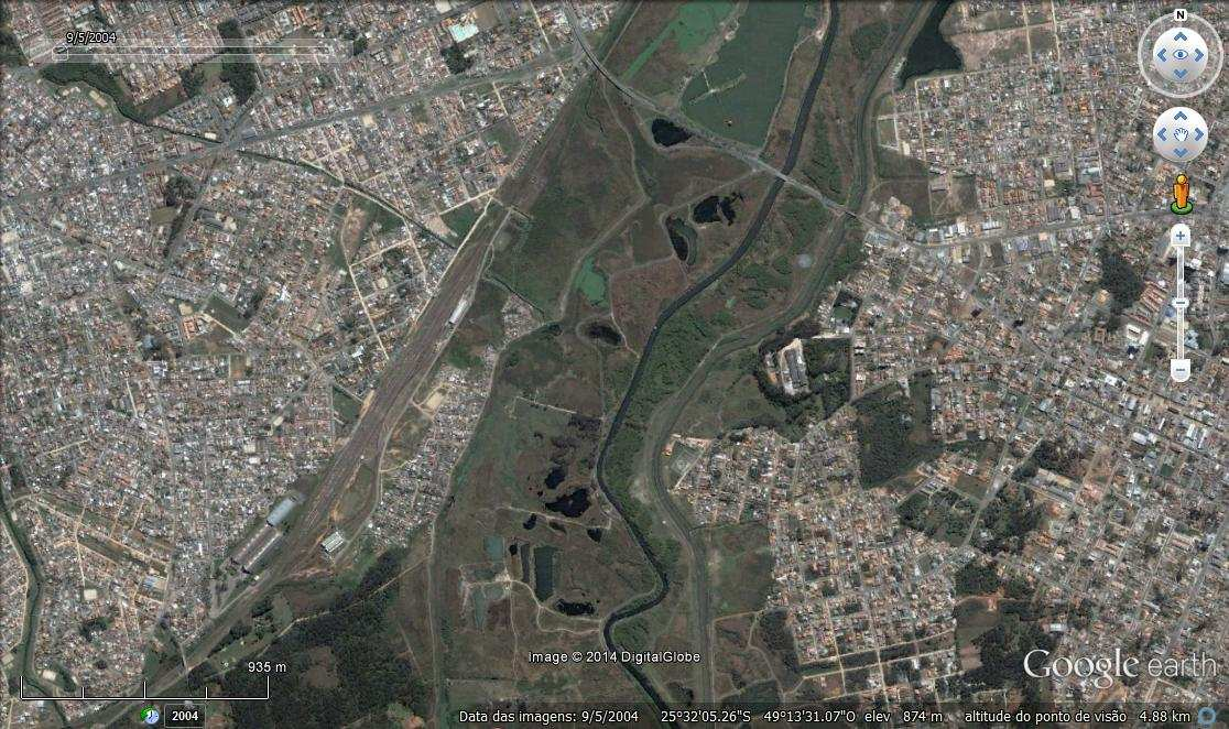 Figura 07: Imagem aérea do Parque Municipal do Iguaçu do ano de 2013. Fonte: Google Earth,2015.