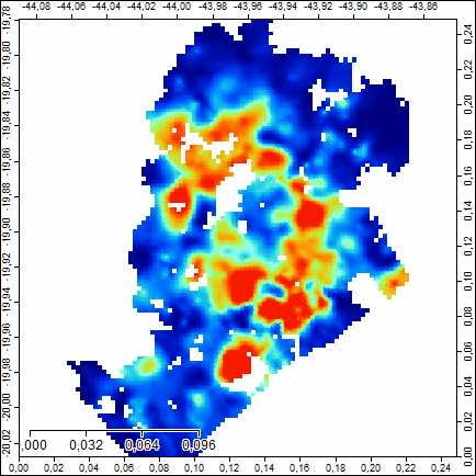 Utilização do Saga GIS Para demonstrar o uso do software, o mapa abaixo indica a renda familiar plotada no Saga GIS, utilizando a Krigagem, e depois convertida em KLM para exibição no Google Earth: