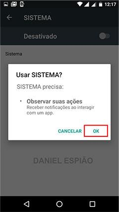 AGORA VAMOS ATIVAR NOSSO SOFTWARE ESPIÃO NO CELULAR.