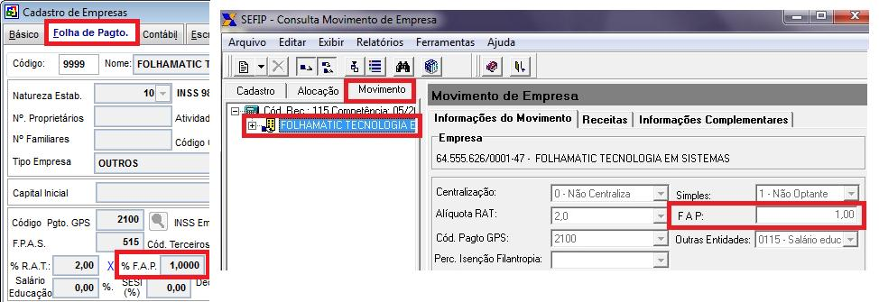 Levando em consideração que a SEFIP faz os cálculos de acordo com os códigos informados, em casos de diferença na parte Empresa, devem ser verificados: 1.