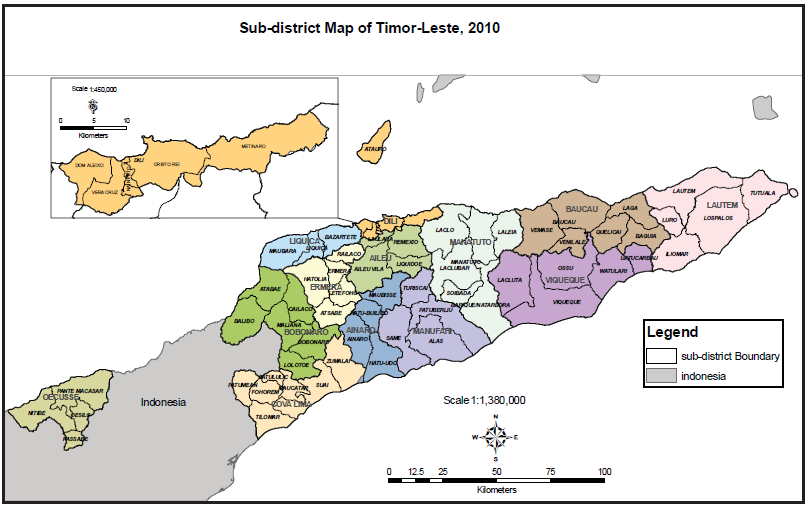 MAPA TIMOR-LESTE 1 1 Diresaun Nasional Estatistika & Fundus Populsaun Nasoens Unidas, Sensu