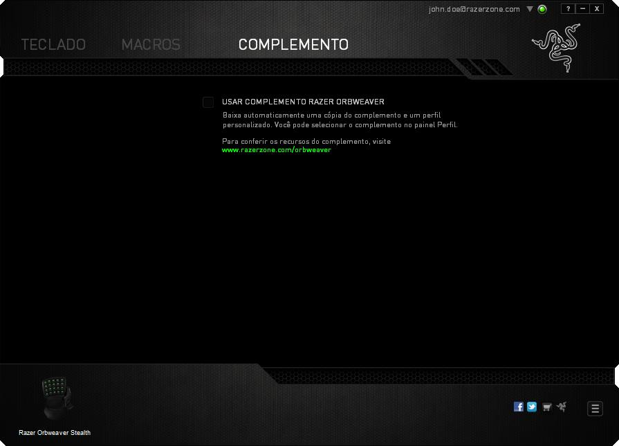 GUIA COMPLEMENTO A guia Complemento expande a possibilidade de uso de seu dispositivo adicionando configurações específicas de jogos, como interface