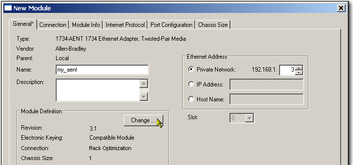 Adicione o Adaptador Ethernet POINT I/O e o Módulo Digital de Saída a um Projeto RSLogix 5000 Capítulo 2 Configure o Adaptador POINT I/O e o Módulo de Saída 1.