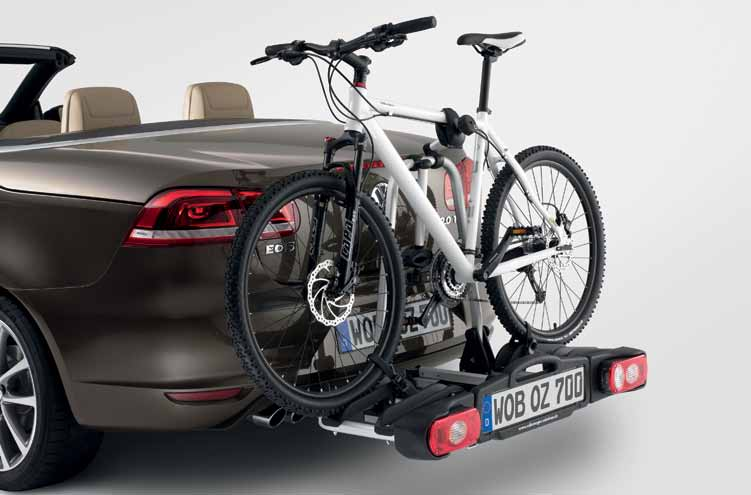 Suporte para bicicleta para o dispositivo de engate de reboque 1 (ilustrado acima) A solução mais cómoda para os veículos com dispositivo de engate de reboque.