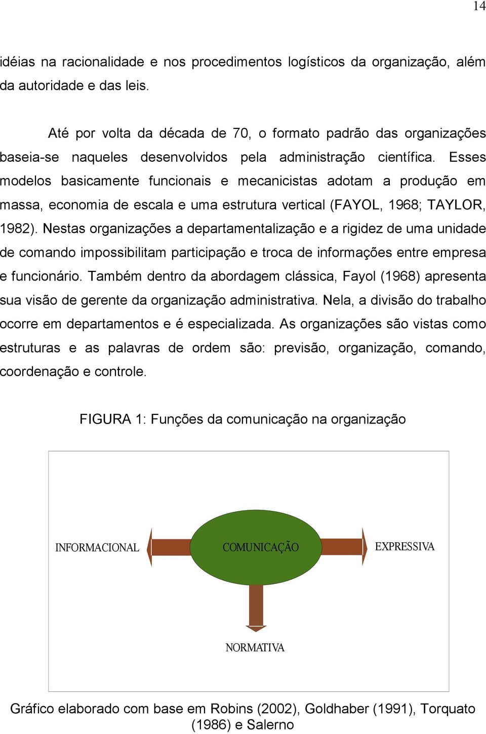 Esses modelos basicamente funcionais e mecanicistas adotam a produção em massa, economia de escala e uma estrutura vertical (FAYOL, 1968; TAYLOR, 1982).