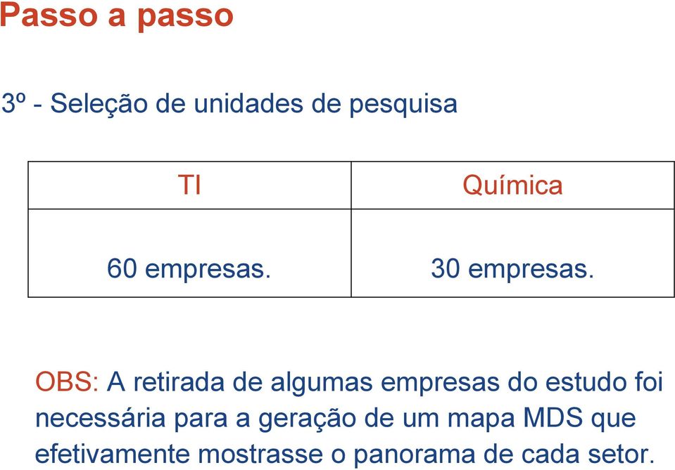 OBS: A retirada de algumas empresas do estudo foi