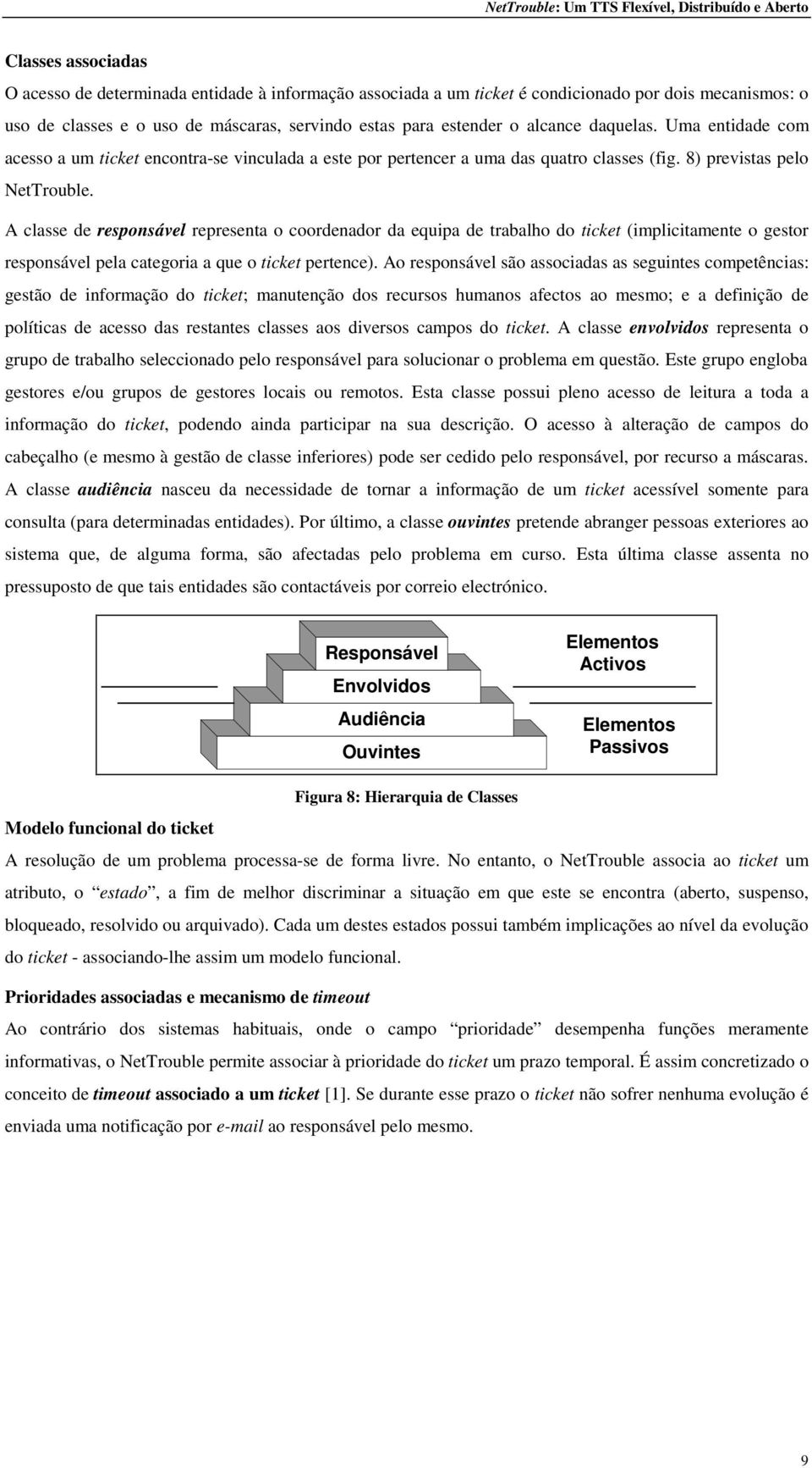 A classe de responsável representa o coordenador da equipa de trabalho do ticket (implicitamente o gestor responsável pela categoria a que o ticket pertence).