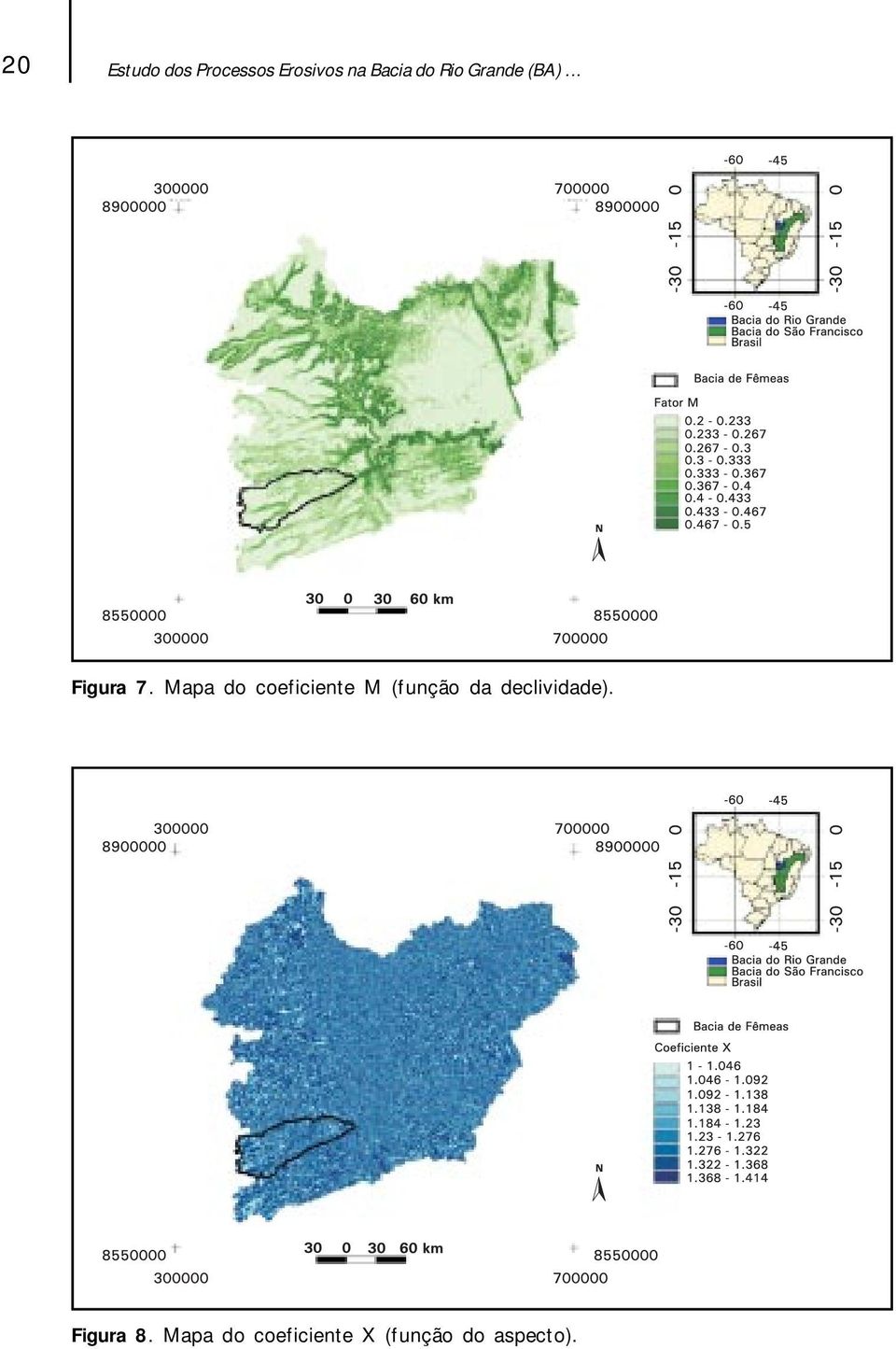 Mapa do coeficiente M (função da