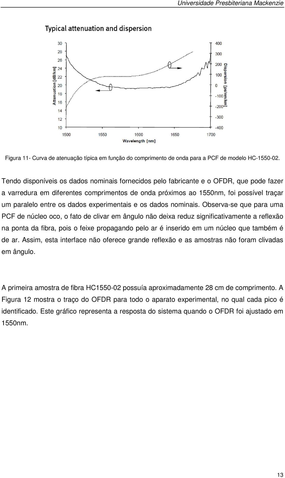 dados experimentais e os dados nominais.