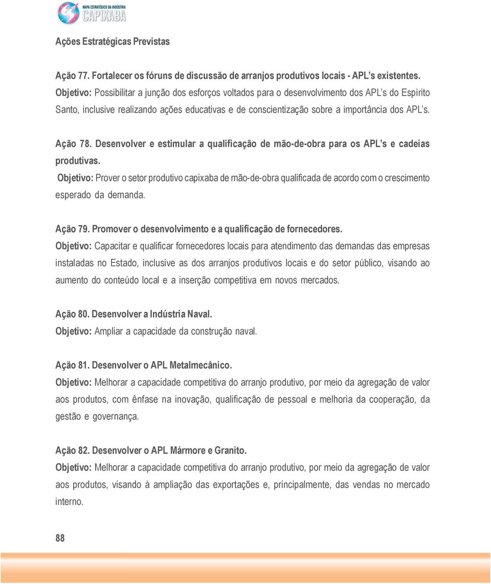 Desenvolver e estimular a qualificação de mão-de-obra para os APL s e cadeias produtivas.