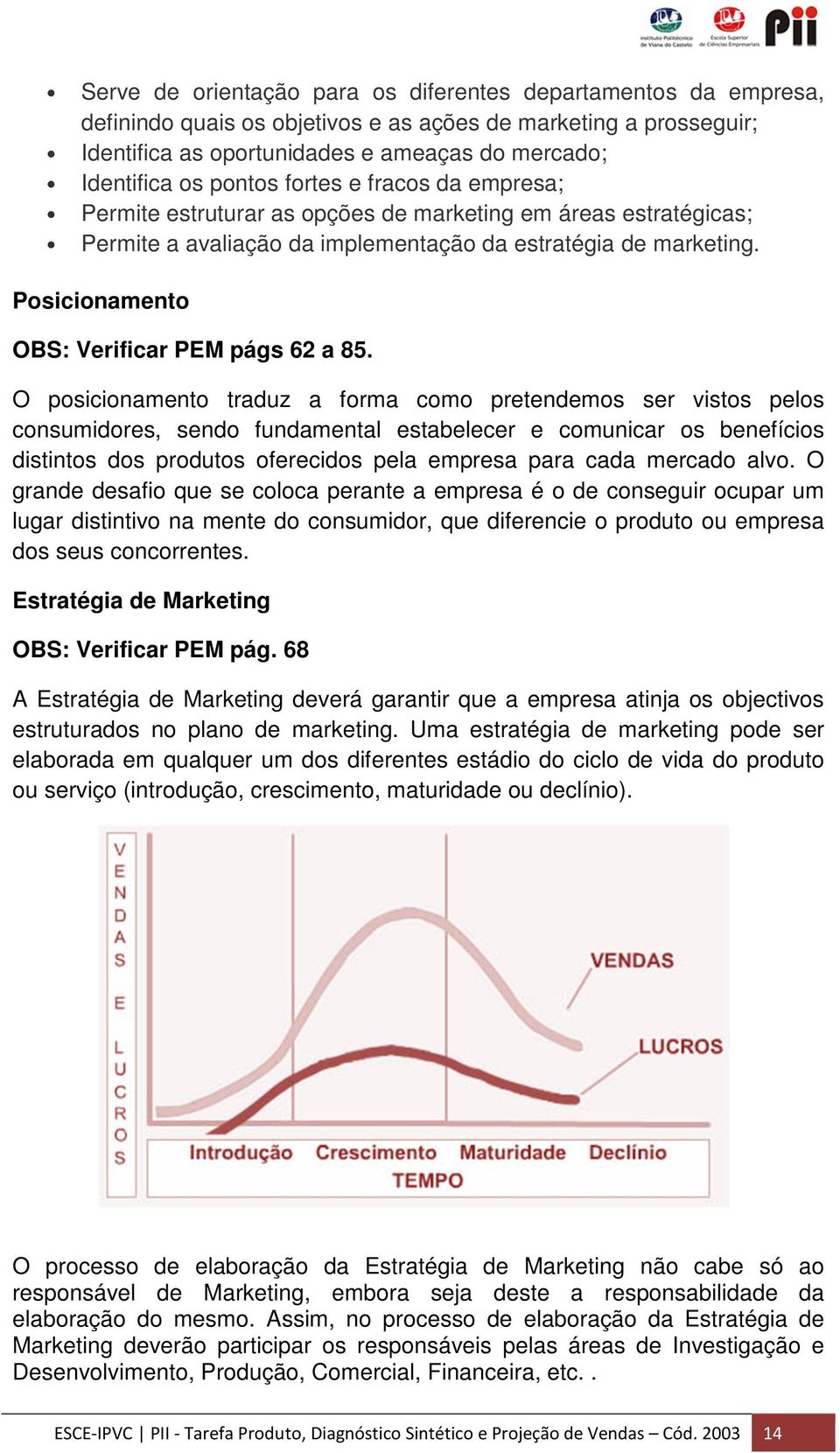 Posicionamento OBS: Verificar PEM págs 62 a 85.