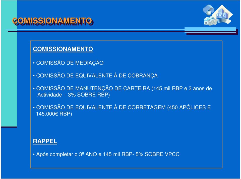 Actividade - 3% SOBRE RBP) COMISSÃO DE EQUIVALENTE À DE CORRETAGEM (450