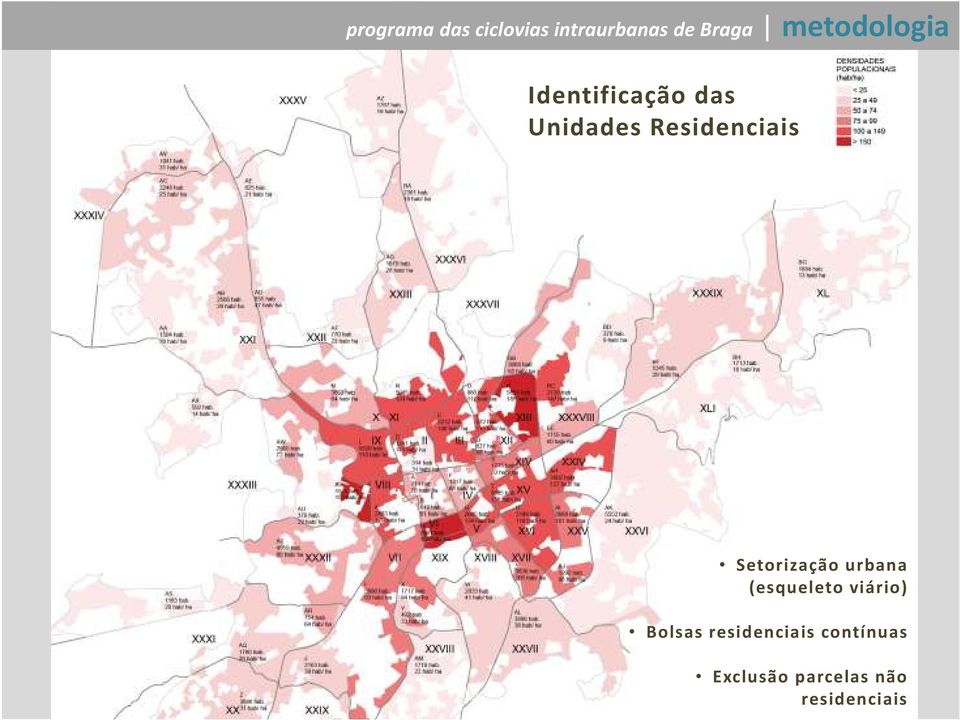 Residenciais Setorização urbana (esqueleto