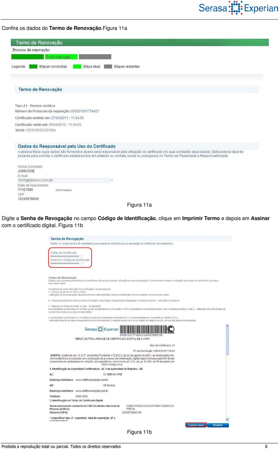 Identificação, clique em Imprimir Termo e depois em Assinar com o