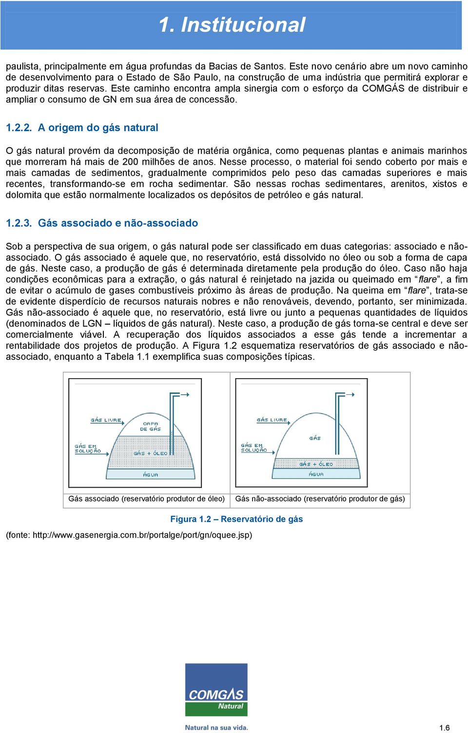 Este caminho encontra ampla sinergia com o esforço da COMGÁS de distribuir e ampliar o consumo de GN em sua área de concessão. 1.2.