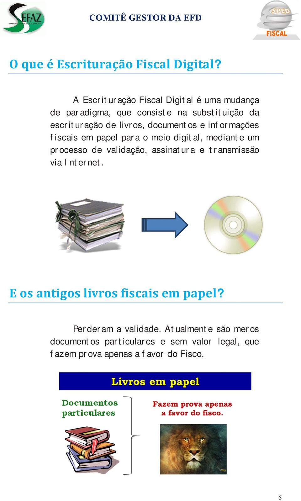 documentos e informações fiscais em papel para o meio digital, mediante um processo de validação, assinatura e