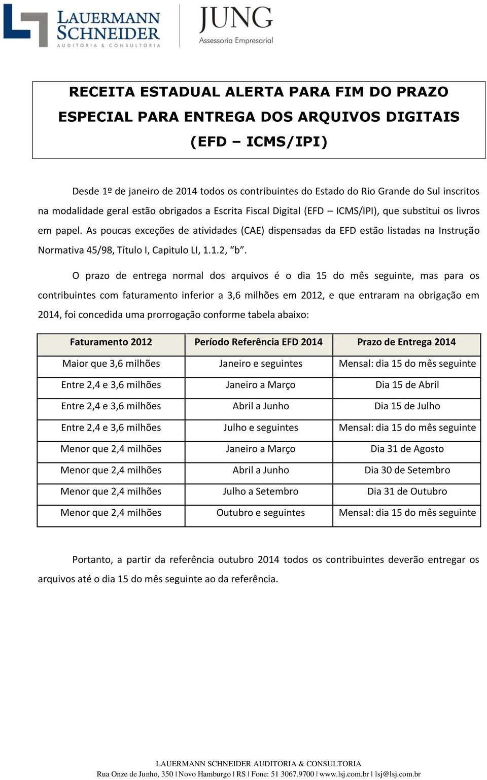 As poucas exceções de atividades (CAE) dispensadas da EFD estão listadas na Instrução Normativa 45/98, Título I, Capitulo LI, 1.1.2, b.