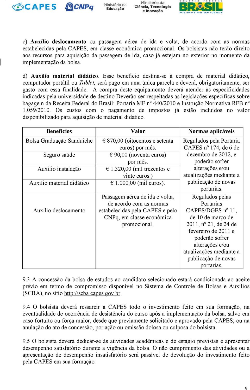 Esse benefício destina-se à compra de material didático, computador portátil ou Tablet, será pago em uma única parcela e deverá, obrigatoriamente, ser gasto com essa finalidade.