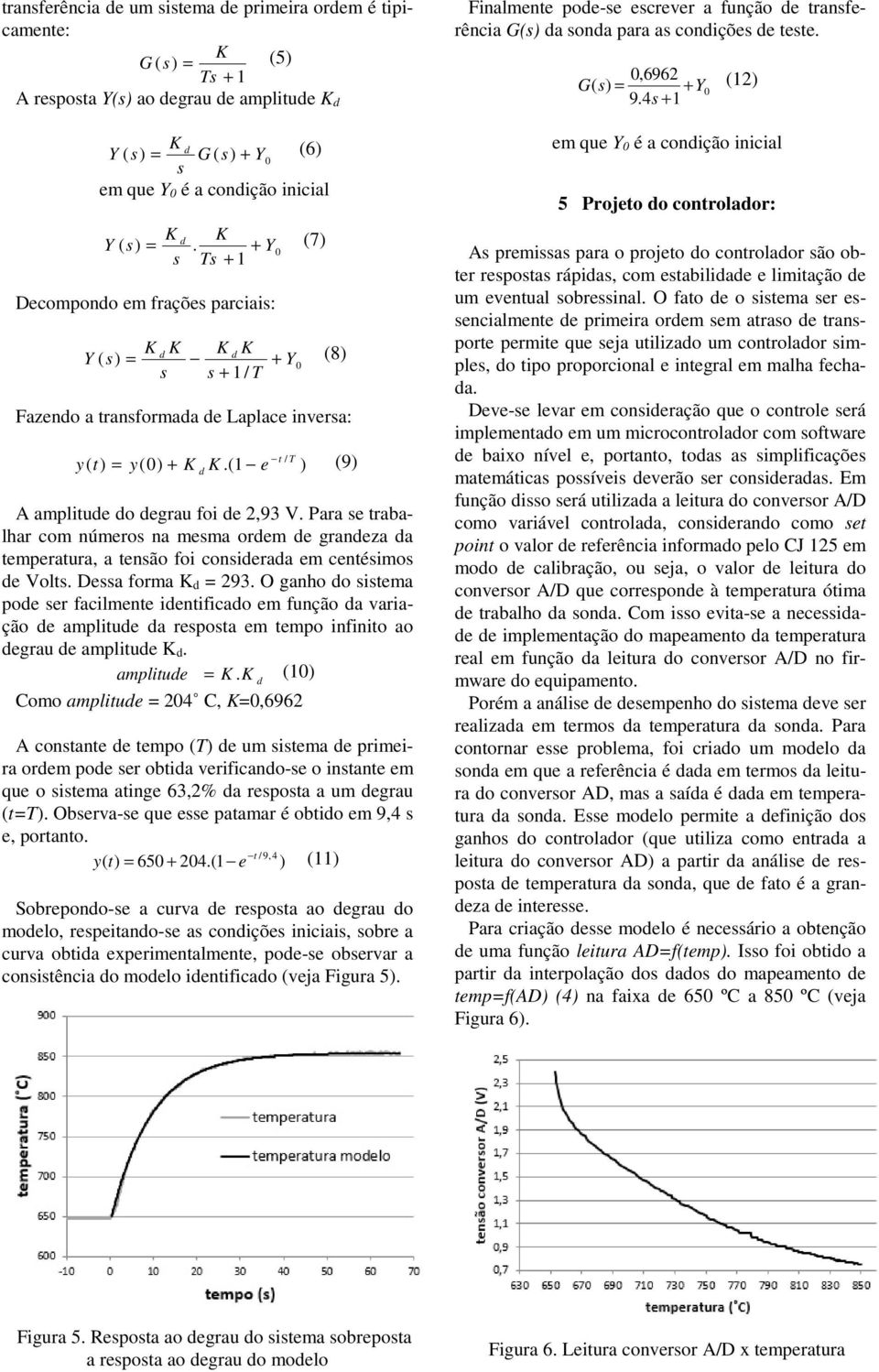 Para se trabalhar om números na mesma orem e graneza a temperatura, a tensão foi onsieraa em entésimos e Volts. Dessa forma = 293.