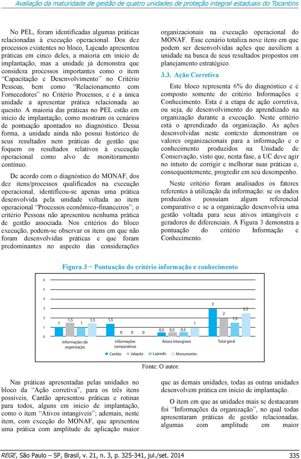 Capacitação e Desenvolvimento no Critério Pessoas, bem como Relacionamento com Fornecedores no Critério Processos, e é a única unidade a apresentar prática relacionada ao quesito.