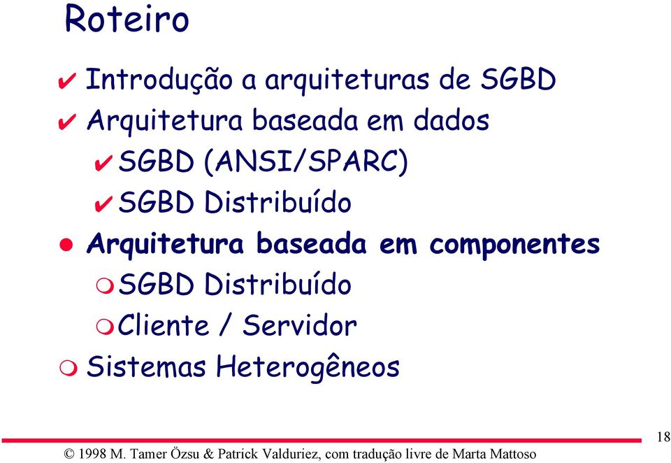SGBD Distribuído Arquitetura baseada em
