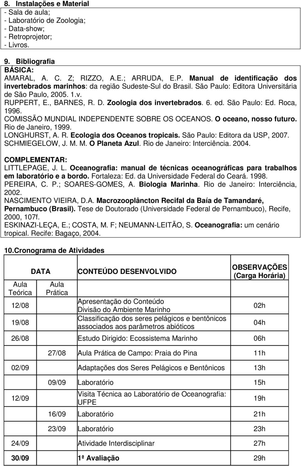 ed. São Paulo: Ed. Roca, 1996. COMISSÃO MUNDIAL INDEPENDENTE SOBRE OS OCEANOS. O oceano, nosso futuro. Rio de Janeiro, 1999. LONGHURST, A. R. Ecologia dos Oceanos tropicais.