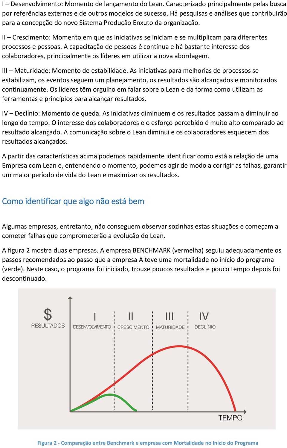 II Crescimento: Momento em que as iniciativas se iniciam e se multiplicam para diferentes processos e pessoas.