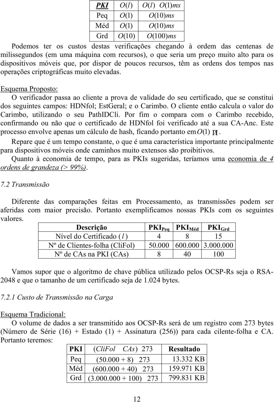 Esquema Proposto: O verificador passa ao cliente a prova de validade do seu certificado, que se constitui dos seguintes campos: HDNfol; EstGeral; e o Carimbo.