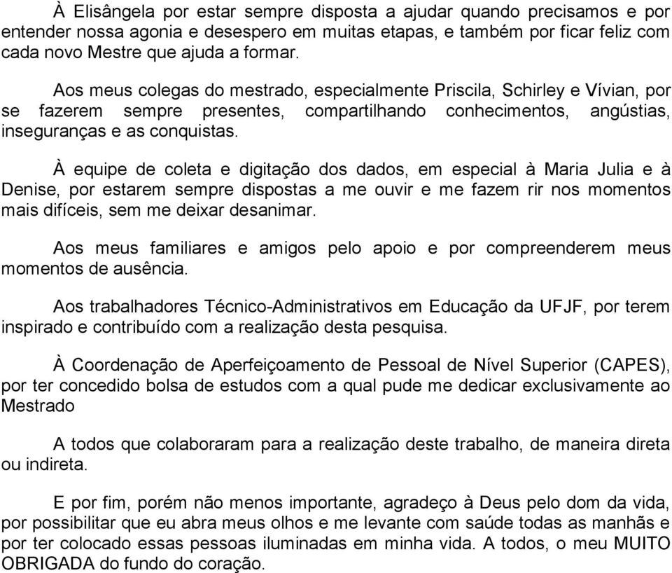 À equipe de coleta e digitação dos dados, em especial à Maria Julia e à Denise, por estarem sempre dispostas a me ouvir e me fazem rir nos momentos mais difíceis, sem me deixar desanimar.