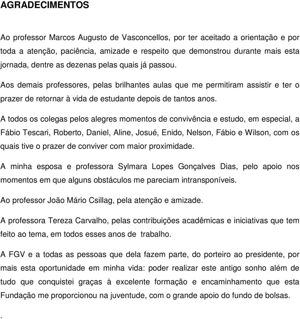 A todos os colegas pelos alegres momentos de convivência e estudo, em especial, a Fábio Tescari, Roberto, Daniel, Aline, Josué, Enido, Nelson, Fábio e Wilson, com os quais tive o prazer de conviver