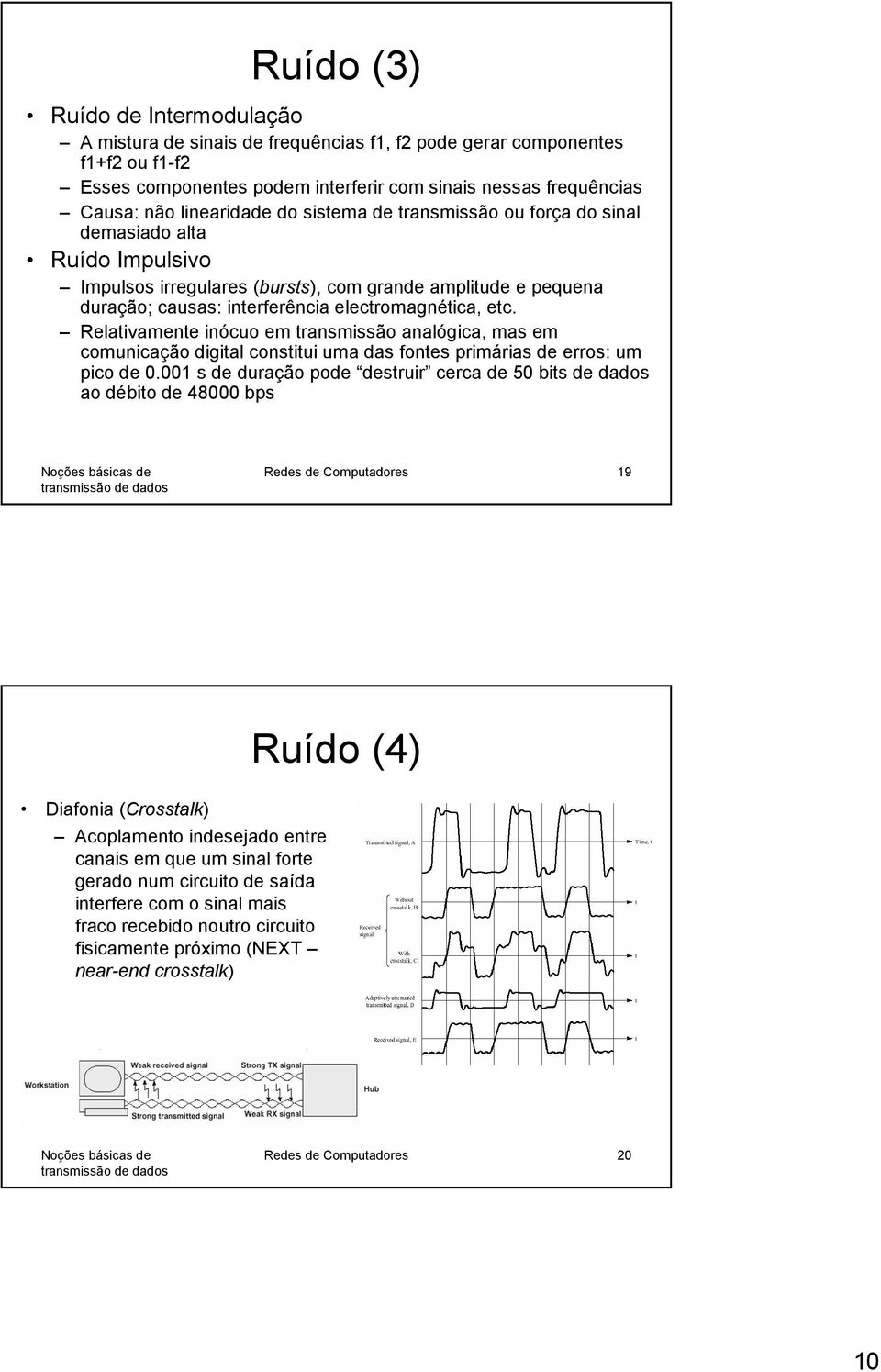 etc. Relativamente inócuo em transmissão analógica, mas em comunicação digital constitui uma das fontes primárias de erros: um pico de 0.