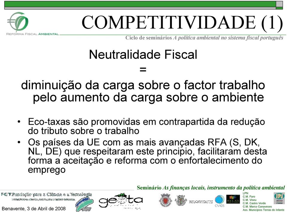 tributo sobre o trabalho Os países da UE com as mais avançadas RFA (S, DK, NL, DE) que