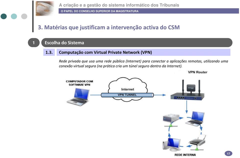 rede pública (Internet) para conectar a aplicações remotas, utilizando uma