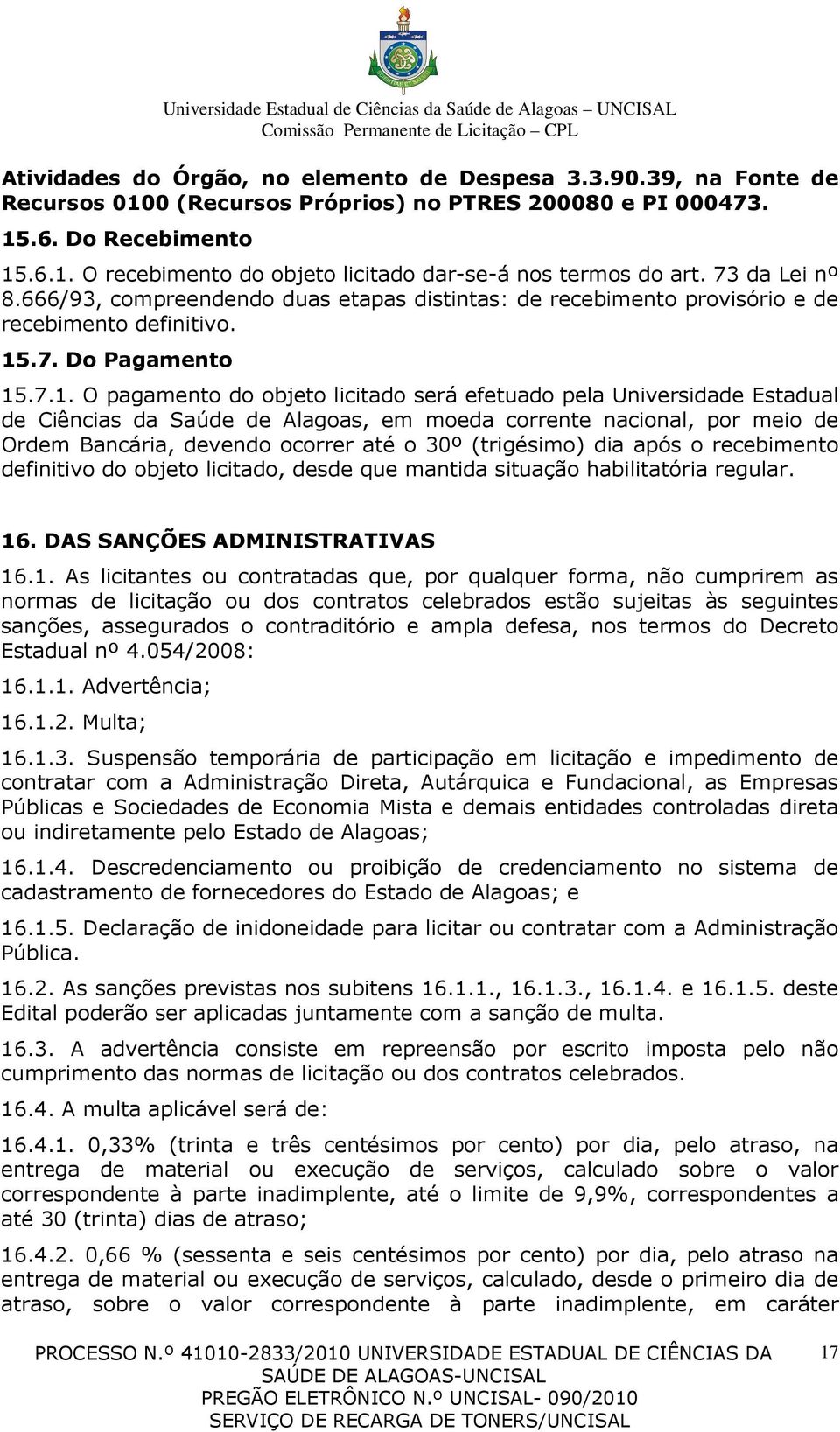 .7. Do Pagamento 15