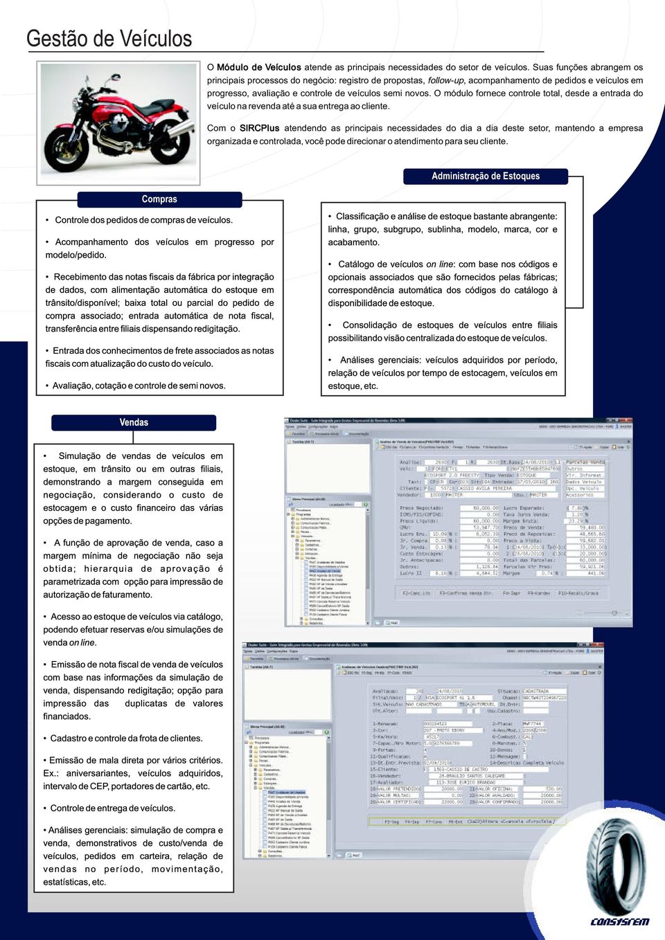 avaliação e controle de veículos semi novos.